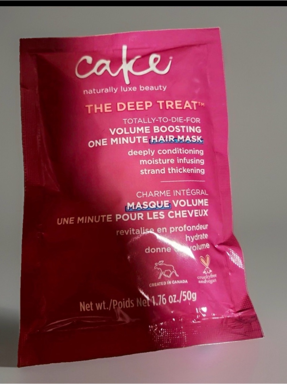cake The Deep Treat Hair Mask Volumizing Deep Conditioning Travel Size 1.76 oz